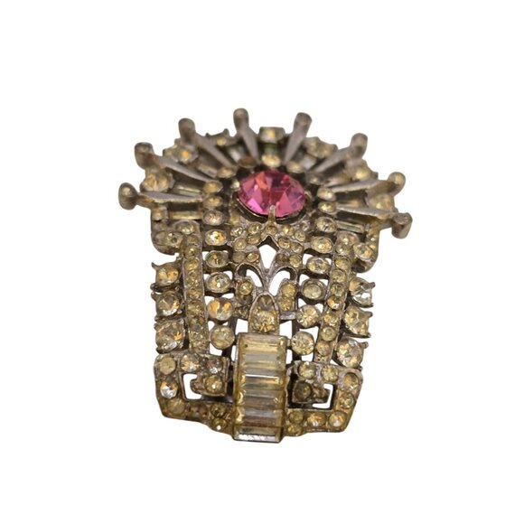Similar Items to Fur Clip Rhinestone Art Deco c1930 Vintage Art Deco Fur Clip Sterling Signed (A7898)